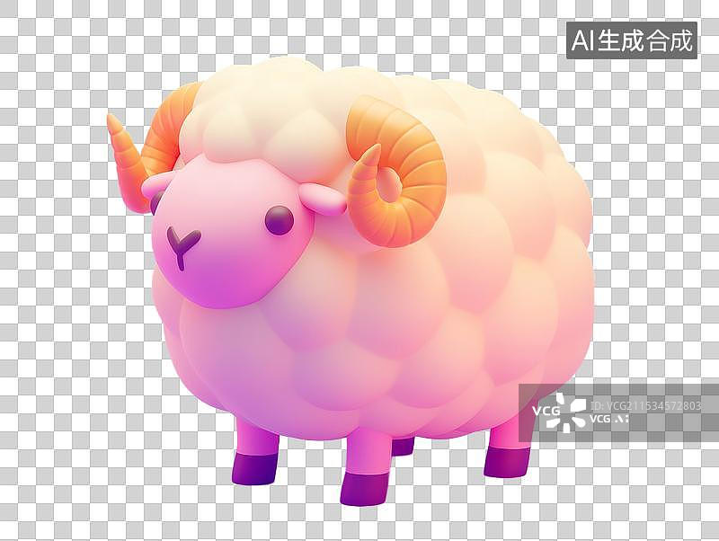 【AI数字艺术】羊年白羊座免抠元素图片素材