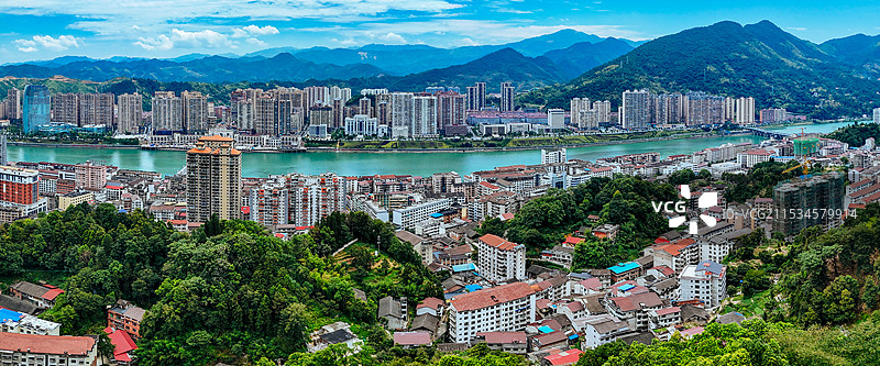 安化县 安化大桥 东坪镇 茶马广场 资水 萸江公园 航拍图片素材