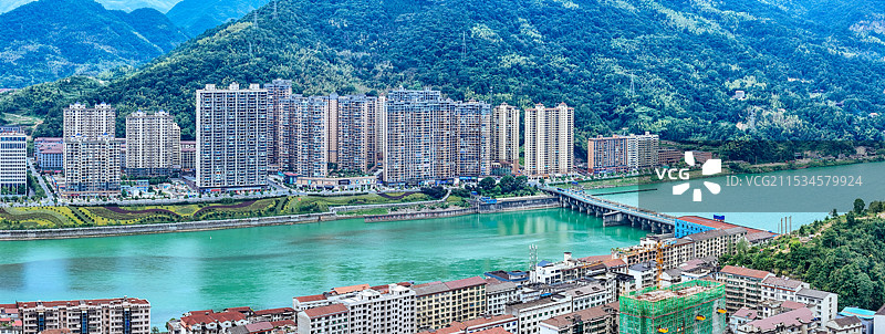 安化县 安化大桥 东坪镇 茶马广场 资水 萸江公园 航拍图片素材