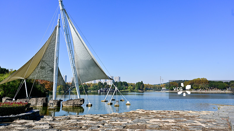 江阴黄山湖公园秋景图片素材