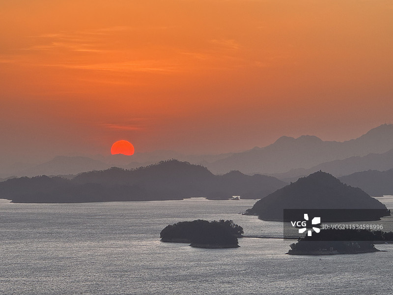 千岛湖日落图片素材