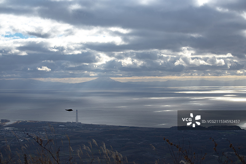 有珠山顶从火山口眺望图片素材