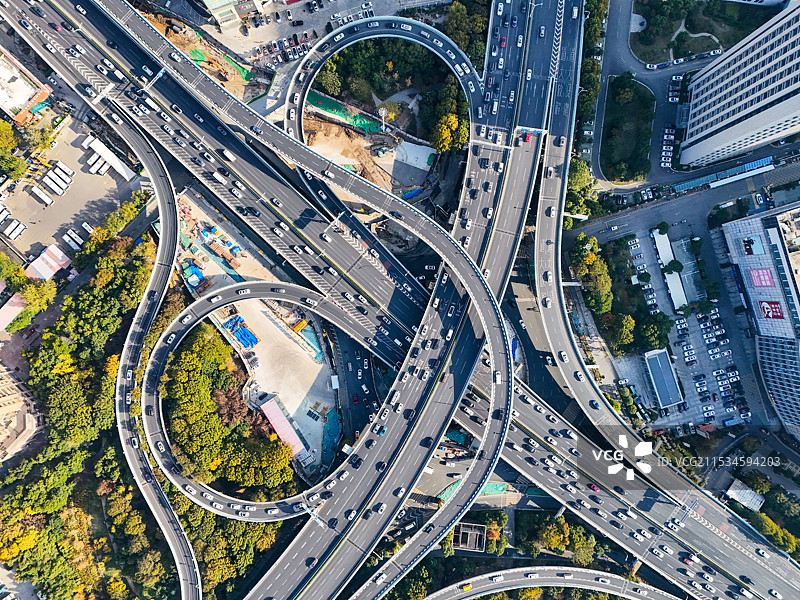 城市高架道路鸟瞰图图片素材