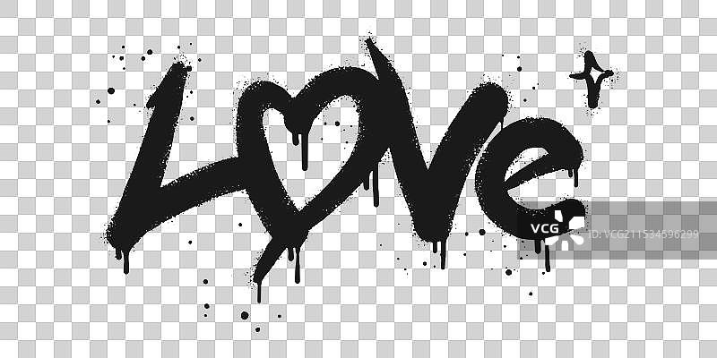 喷漆涂鸦的“爱”字图片素材