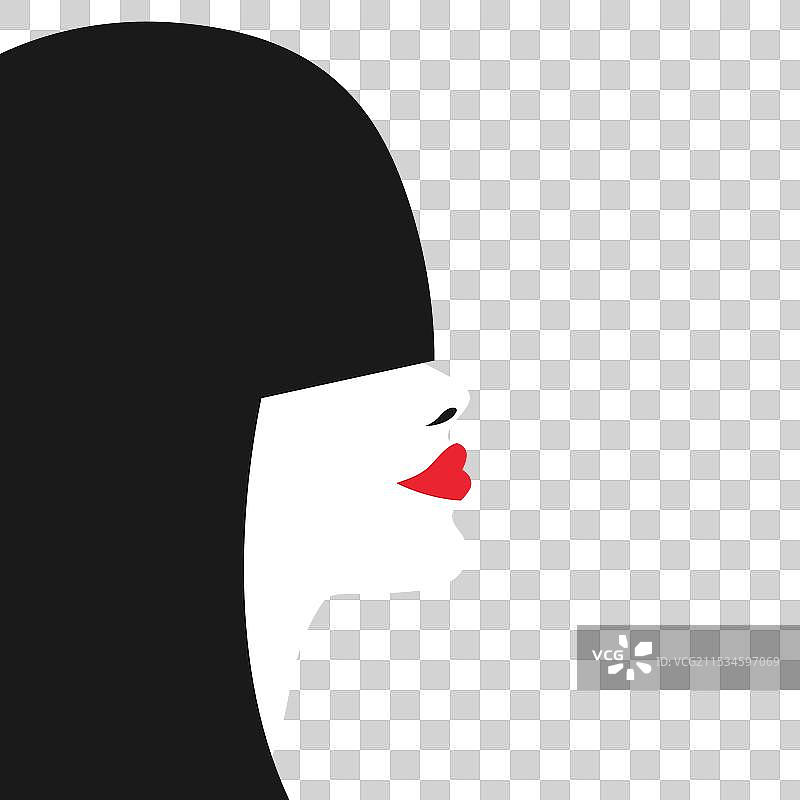 抽象的无脸女性侧面肖像图片素材