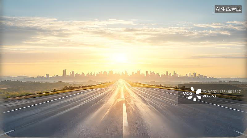 【AI数字艺术】动态模糊的公路赛道汽车背景图片素材