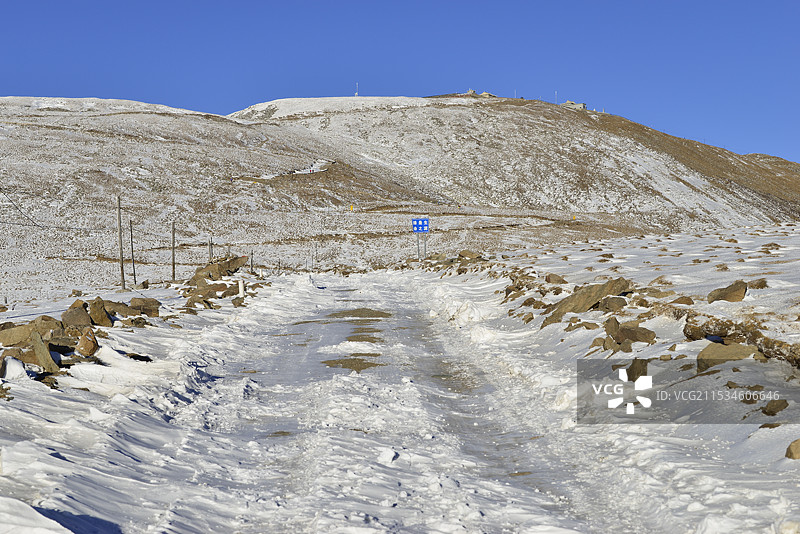 2024年雪后五台山，北台顶风光，五台山雪景图片素材