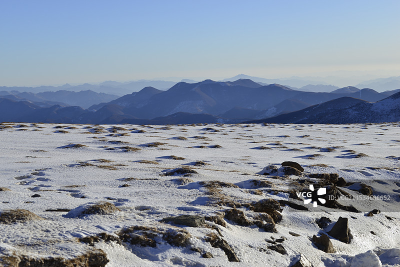 2024年雪后五台山，北台顶风光，五台山雪景图片素材
