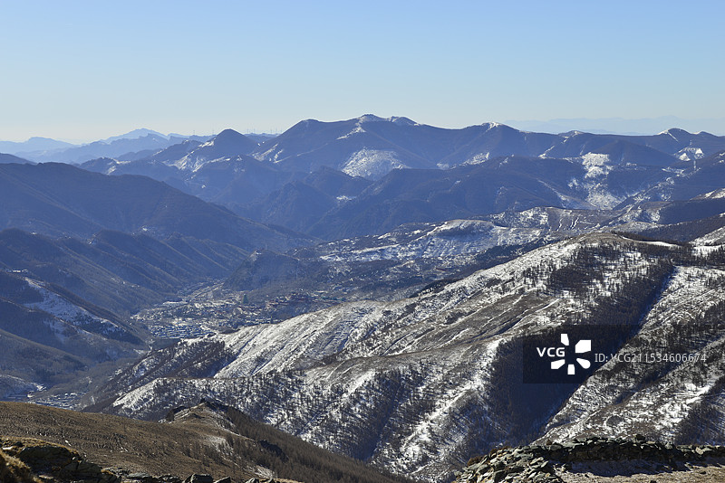 2024年雪后五台山，北台顶风光，五台山雪景图片素材