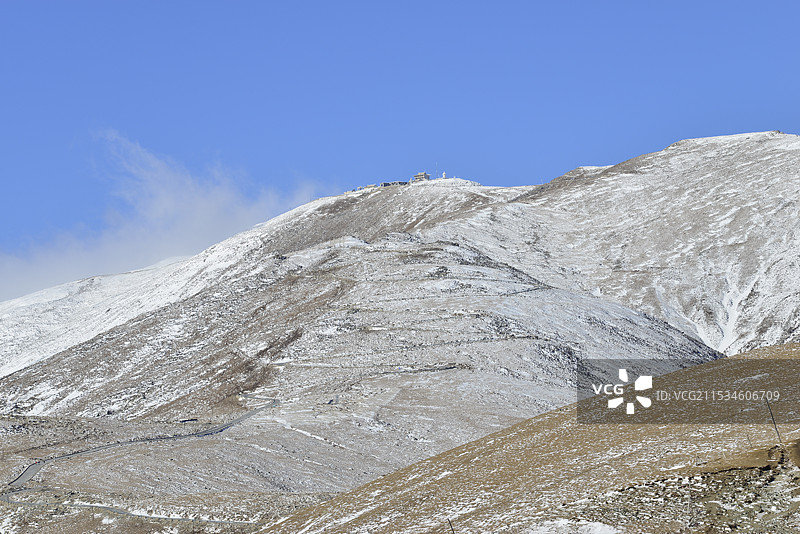 2024年雪后五台山，北台顶风光，五台山雪景图片素材