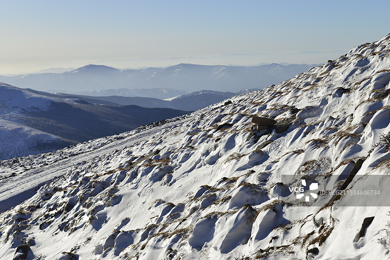2024年雪后五台山，北台顶风光，五台山雪景图片素材