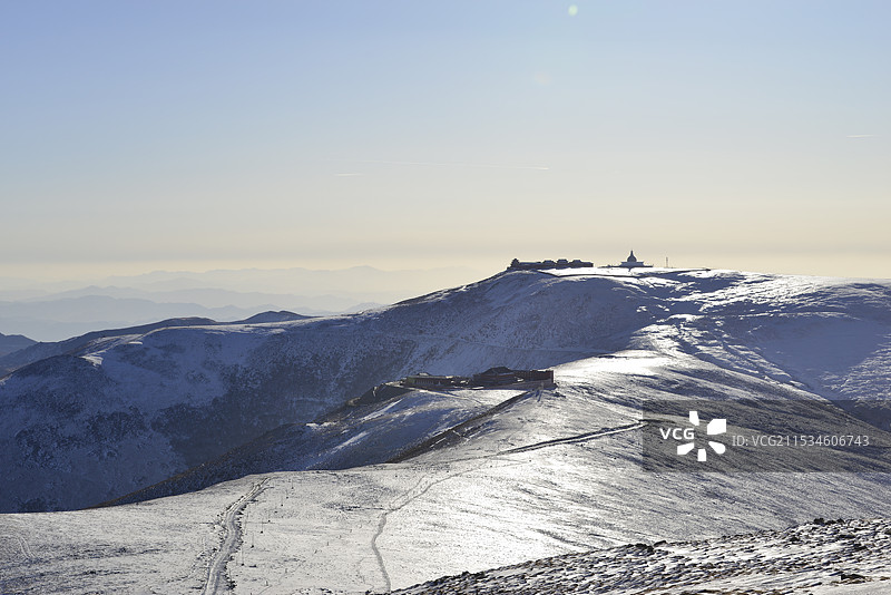 2024年雪后五台山，北台顶风光，五台山雪景图片素材