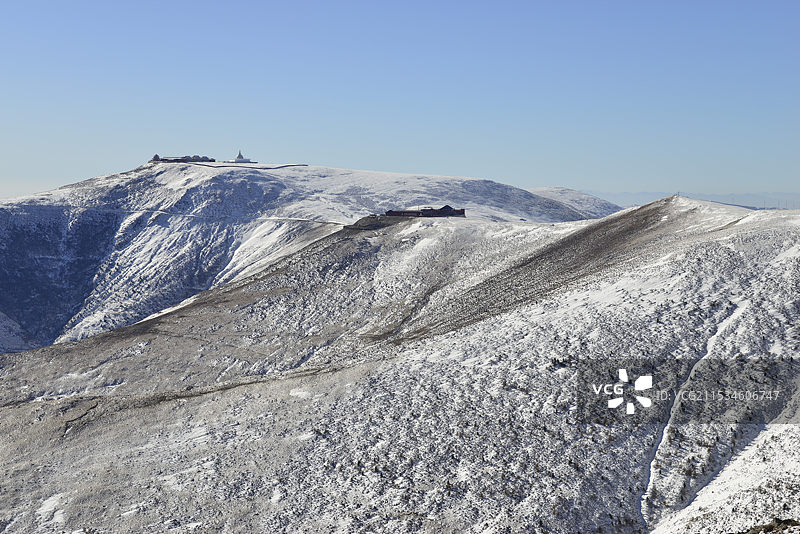2024年雪后五台山，北台顶风光，五台山雪景图片素材
