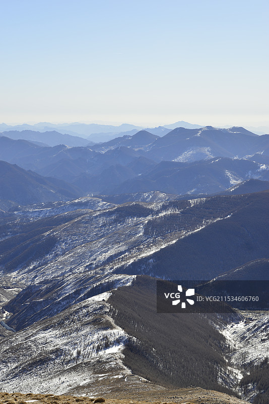 2024年雪后五台山，北台顶风光，五台山雪景图片素材