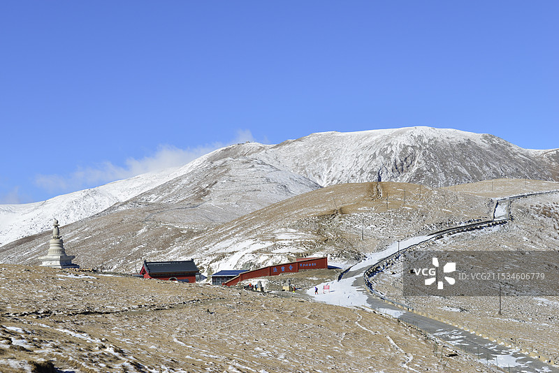 2024年雪后五台山，北台顶风光，五台山雪景图片素材
