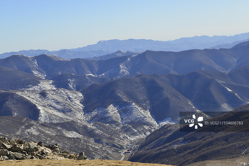 2024年雪后五台山，北台顶风光，五台山雪景图片素材