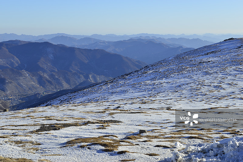 2024年雪后五台山，北台顶风光，五台山雪景图片素材