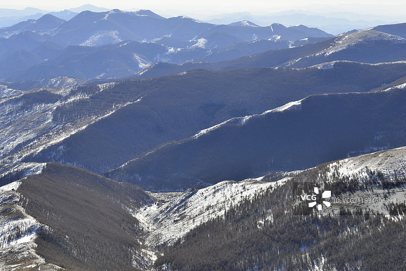 2024年雪后五台山，北台顶风光，五台山雪景图片素材