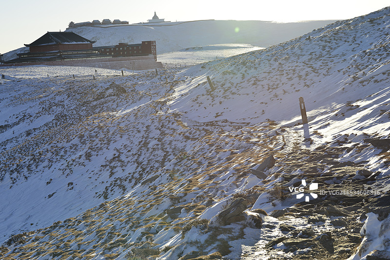 2024年雪后五台山，北台顶风光，五台山雪景图片素材