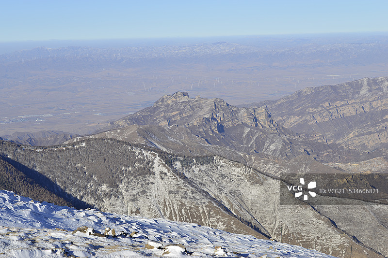 2024年雪后五台山，北台顶风光，五台山雪景图片素材