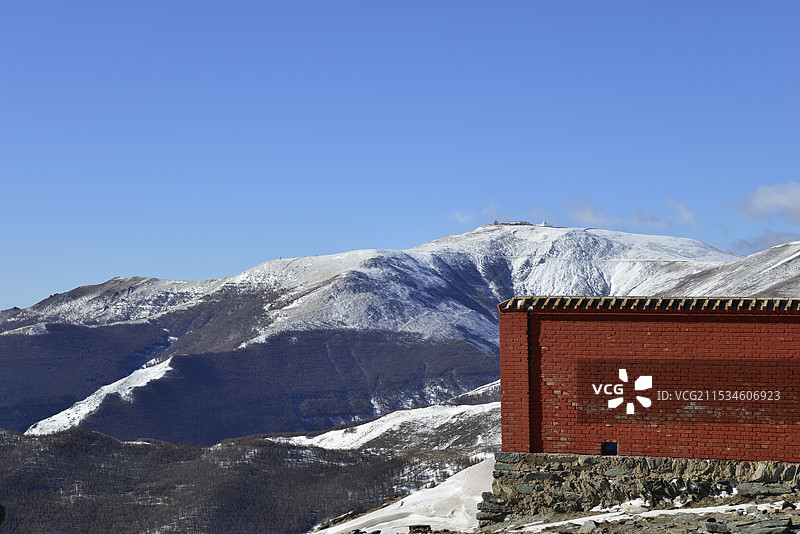 2024年雪后五台山，北台顶风光，五台山雪景图片素材