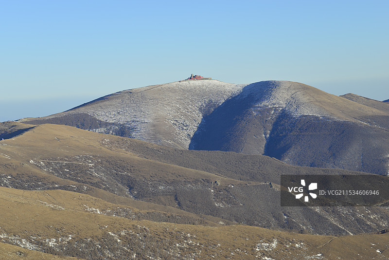 2024年雪后五台山，北台顶风光，五台山雪景图片素材
