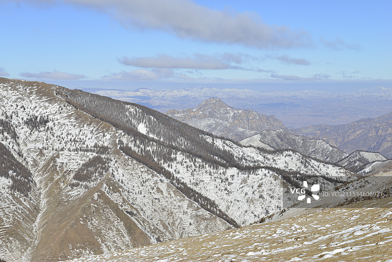2024年雪后五台山，北台顶风光，五台山雪景图片素材