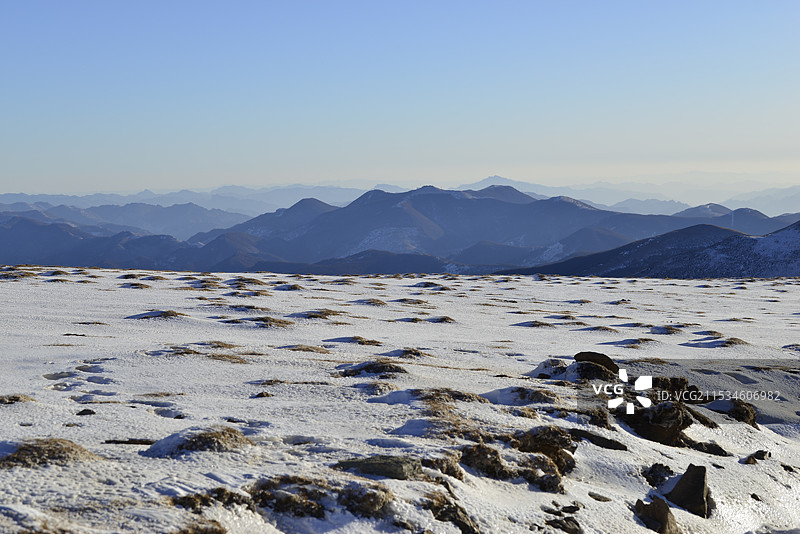 2024年雪后五台山，北台顶风光，五台山雪景图片素材