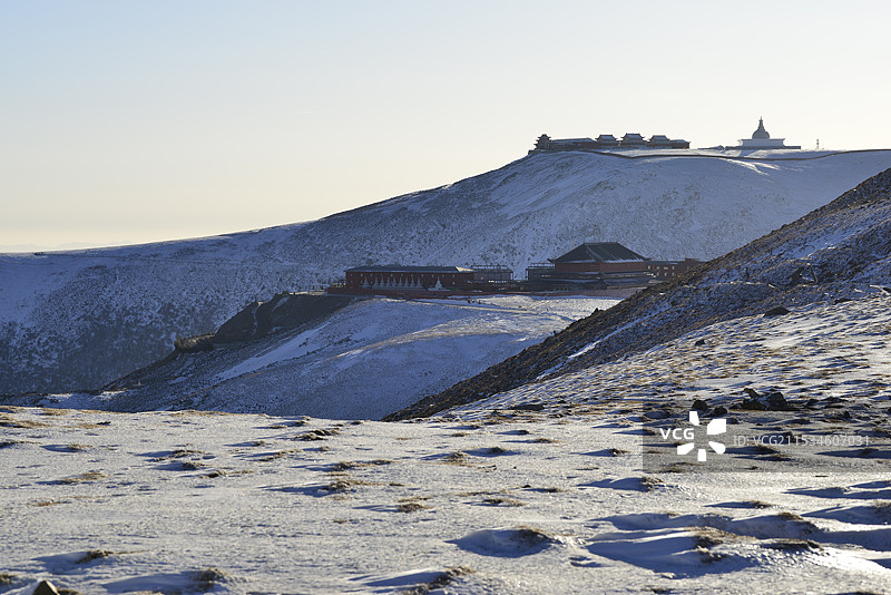 2024年雪后五台山，北台顶风光，五台山雪景图片素材