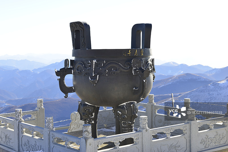 2024年雪后五台山，北台顶风光，五台山雪景图片素材