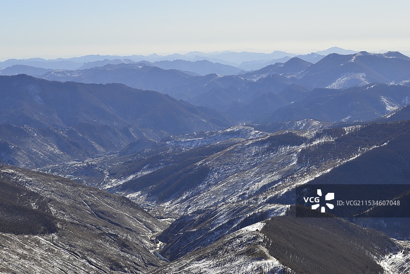 2024年雪后五台山，北台顶风光，五台山雪景图片素材