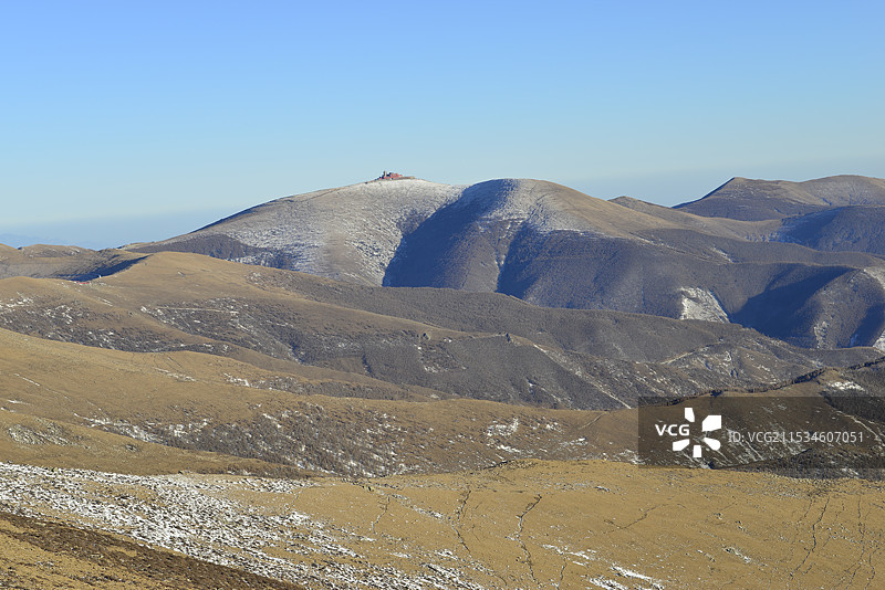 2024年雪后五台山，北台顶风光，五台山雪景图片素材