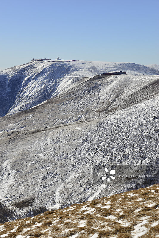 2024年雪后五台山，北台顶风光，五台山雪景图片素材