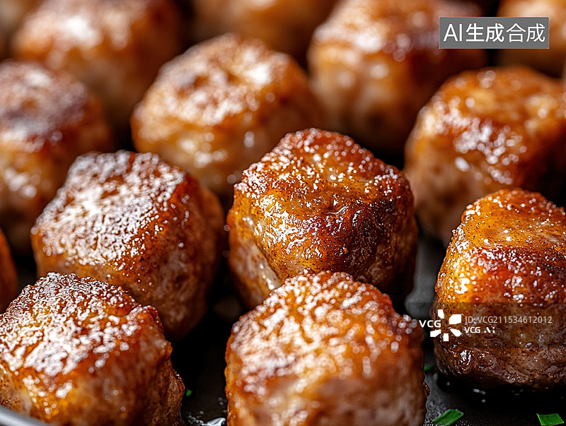 【AI数字艺术】香气四溢的肉丸图片素材