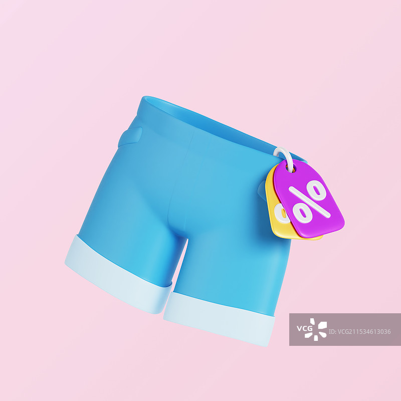 裤子图标与购物物品标签图片素材