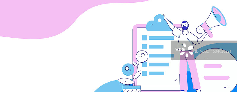 通知公告矢量创意扁平手绘插画图片素材