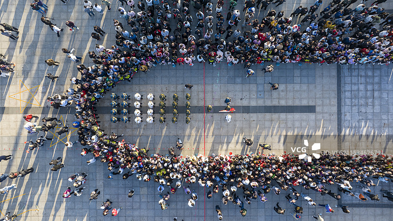 唐山南湖升国旗仪式图片素材