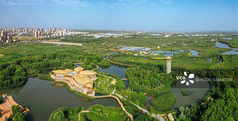 张掖 城市湿地博物馆 边塞竞技体育中心 湿地公园 甘州府城 玉水苑图片素材
