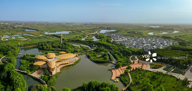 张掖 城市湿地博物馆 边塞竞技体育中心 湿地公园 甘州府城 玉水苑图片素材