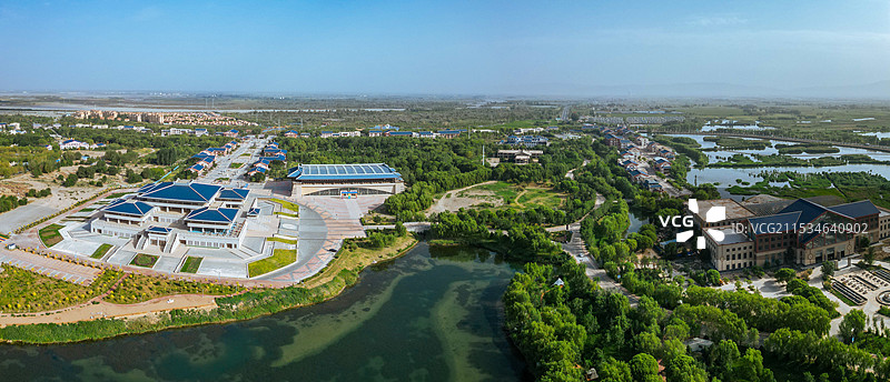 张掖 城市湿地博物馆 边塞竞技体育中心 湿地公园 甘州府城 玉水苑图片素材
