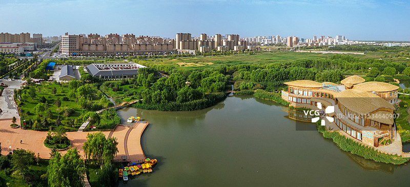 张掖 城市湿地博物馆 边塞竞技体育中心 湿地公园 甘州府城 玉水苑图片素材