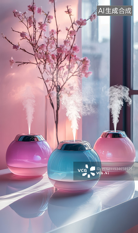 【AI数字艺术】彩色的加湿器图片素材