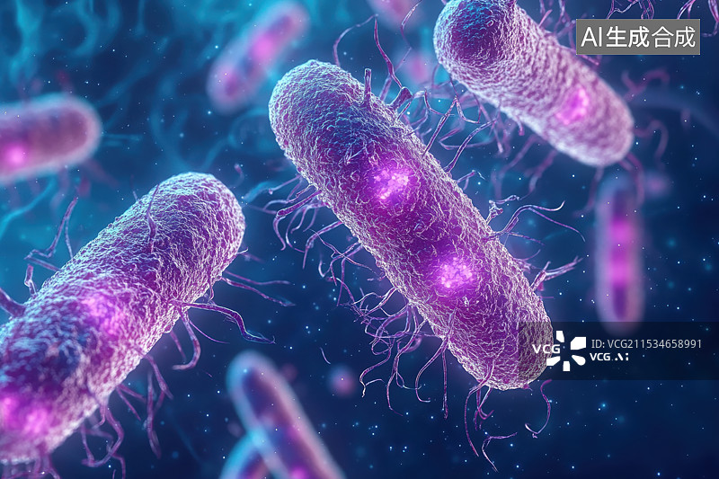 【AI数字艺术】病毒细菌HIV艾滋病微生物3D立体细胞图片素材