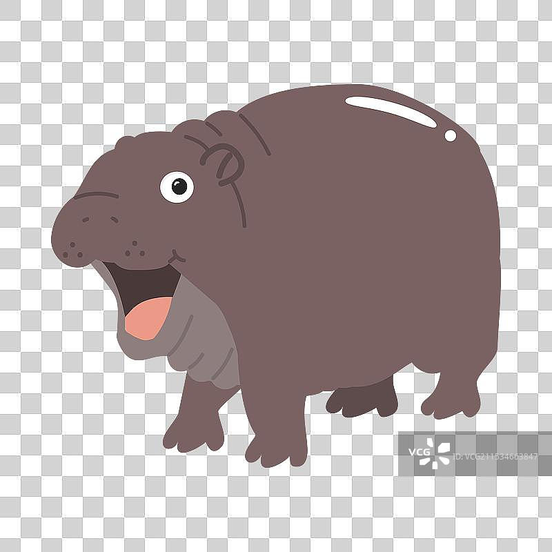 卡通小河马涂鸦角色图片素材