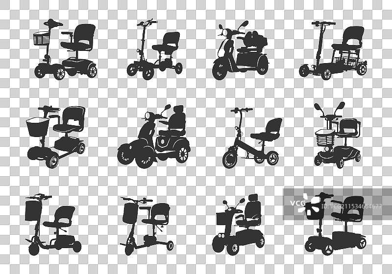 移动滑板车轮廓 移动滑板车SVG图片素材