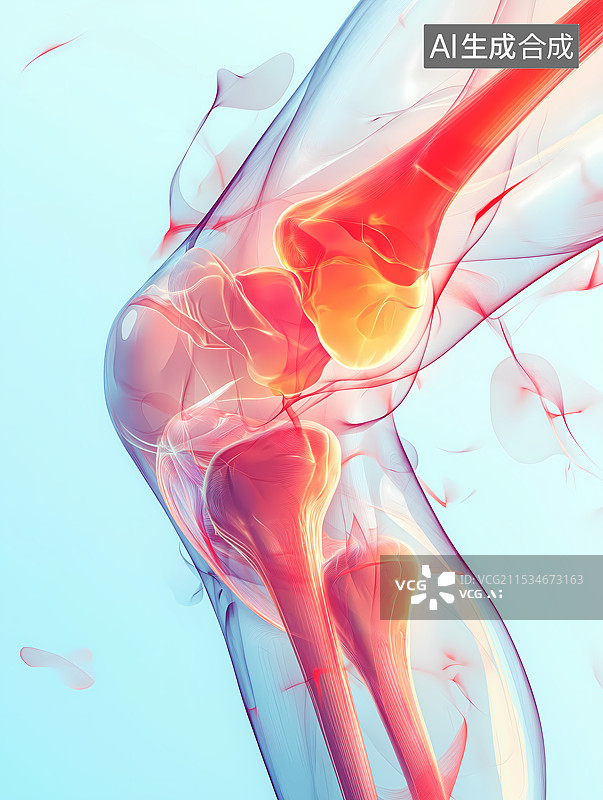 【AI数字艺术】红色热气缠绕人类膝盖图片素材