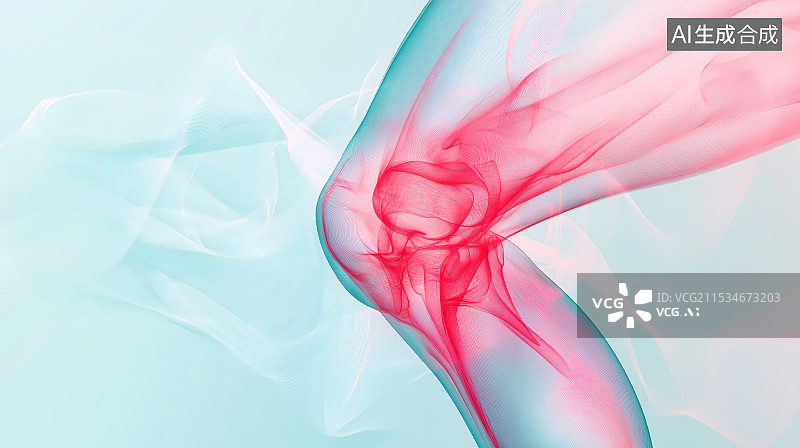 【AI数字艺术】红色热气缠绕人类膝盖图片素材