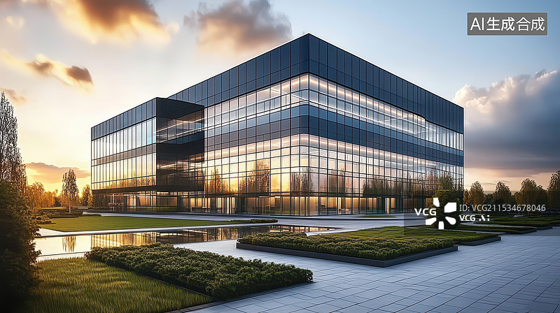 【AI数字艺术】科技园区办公大楼图片素材