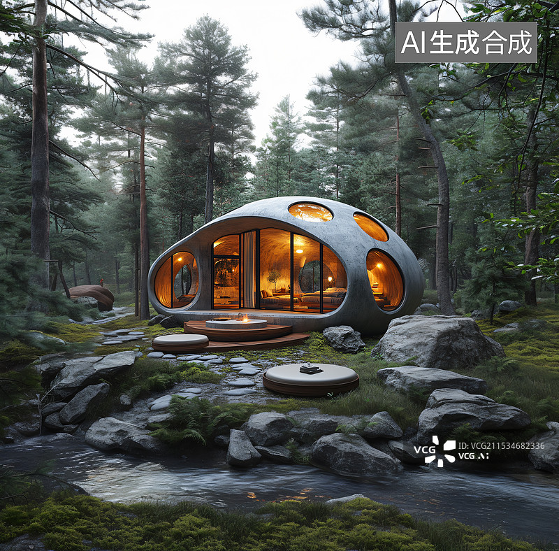 【AI数字艺术】仿生学建筑，球体建筑图片素材