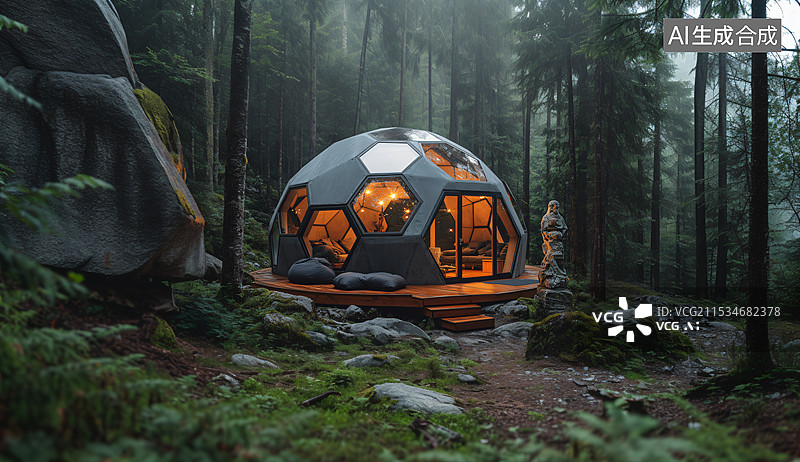 【AI数字艺术】仿生学建筑，球体建筑图片素材